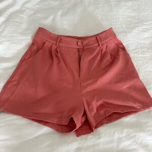 Salmon Pink Suit Set Shorts